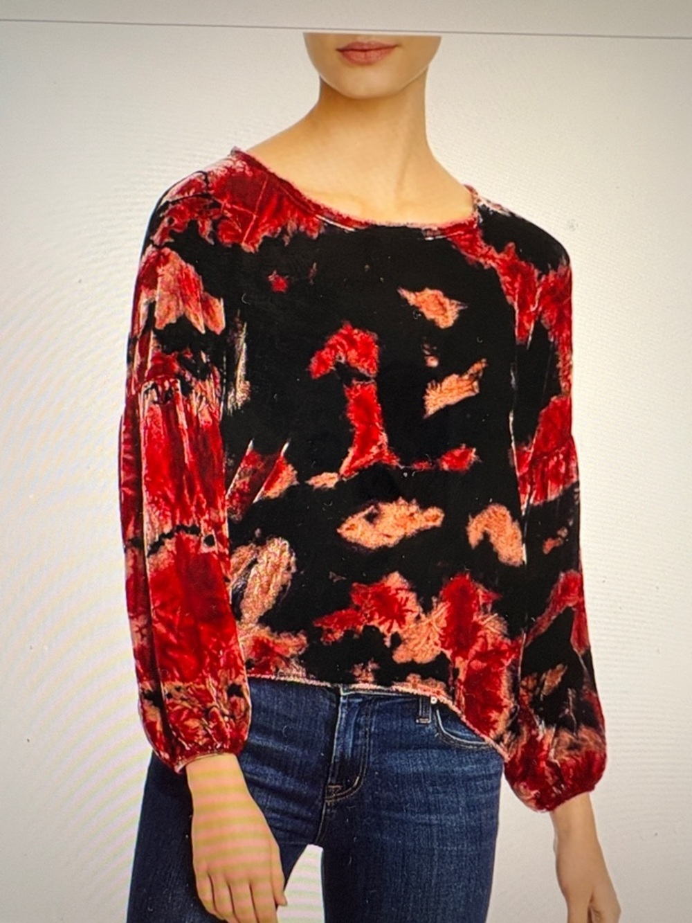 Nation LTD Velvet Tie Dye Top XS